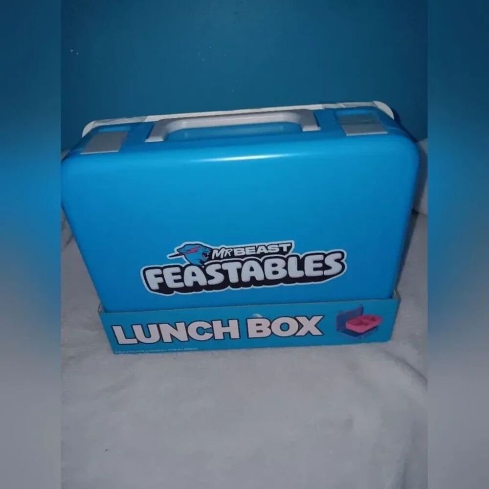 MrBeast Feastables Collectible Blue Pink Lunch Box